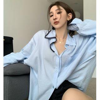 Contrasted Loose-fit Light Shirt