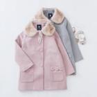 Single Breasted Faux Fur Collar Coat