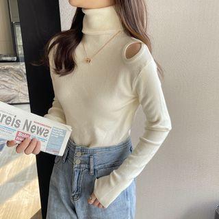 Turtleneck Cuotut Knit Top