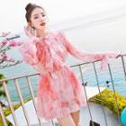 Long-sleeve Chiffon Playsuit