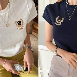 Emblem Embroidery T-shirt