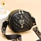 Cat Quilted Round Crossbody Bag