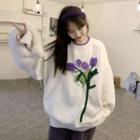 Flower Detail Sweater Sweater - One Size