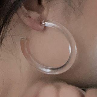 Transparent Acrylic Open Hoop Earring 2088a# - 1 Pair - Transparent - One Size