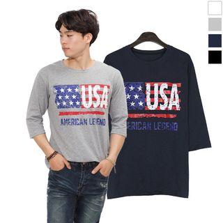 Plus Size Usa Printed M Lange T-shirt