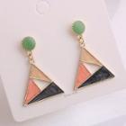 925 Sterling Silver Cut-out Triangle Drop Earring 1 Pair - Multicolor - One Size
