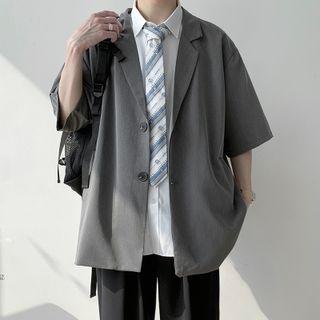 Short Sleeve Lapel Blazer
