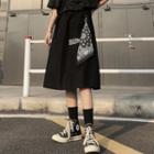 Letter A-line Midi Skirt