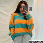 Tall Size Striped Oversized Sweater