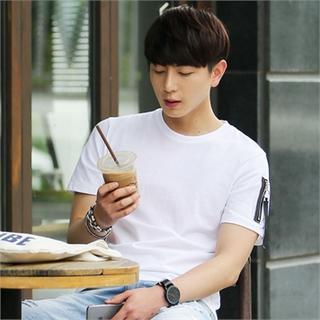 Zip-trim Short-sleeve T-shirt