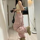 Mid Rise Wide Leg Cargo Pants / Tank Top