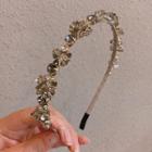 Faux Crystal Headband Transparent Crystal - Gold - One Size