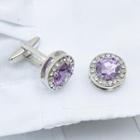 Jeweled Crystal Cuff Link Lavender - One Size