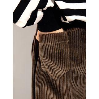 Plus Size Wide-leg Corduroy Sweatpants