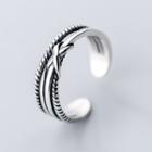 925 Sterling Silver Knot-detail Open Ring Silver - One Size