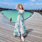 Print Strap Chiffon Dress