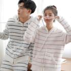 Couple Matching Loungewear Set: Striped Zip Hoodie + Pants