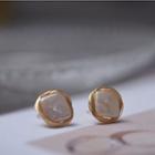 Square Freshwater Pearl Alloy Earring