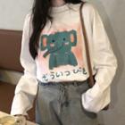 Long-sleeve Elephant Print T-shirt