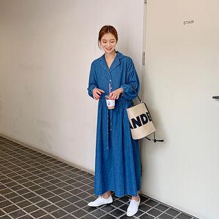 Shirtwaist Maxi Denim Dress