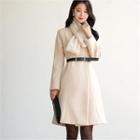 Tall Size A-line Coat With Belt