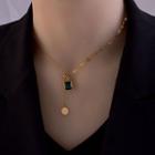Crystal Clavicle Necklace Green - One Size
