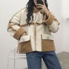 Reversible Faux Shearling Buttoned Jacket As Shown In Figure - One Size