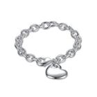 Sweet Simple Heart Bracelet Silver - One Size