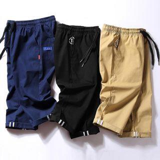 Drawstring-waist Plain Straight Leg Shorts