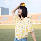 Lemon Printed Short-sleeve Shirt As Shown In Figure - One Size
