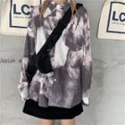 Long-sleeve Tie-dyed Button-down Shirt