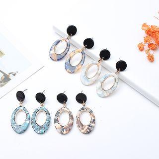 Oval Acrylic Hoop Dangle Earring