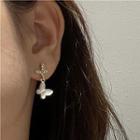 Butterfly Drop Earring 1 Pair - S925 Silver - Gold - One Size