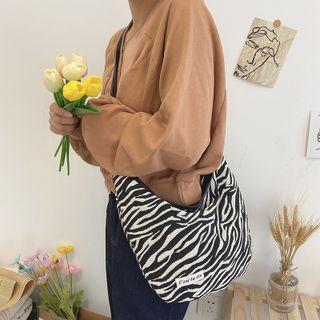 Zebra Print Tote Bag / Barrel Shoulder Bag / Crossbody Bag
