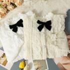 Ribbon-accent Crew-neck Lace Shirt
