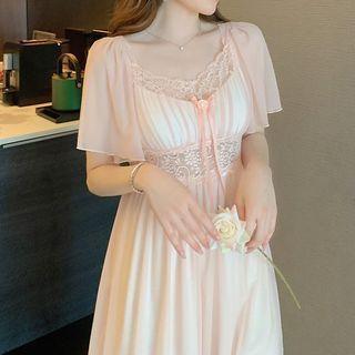 Short-sleeve Sheer Sleep Dress