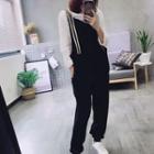 Striped Strap Pinafore Jumpsuit