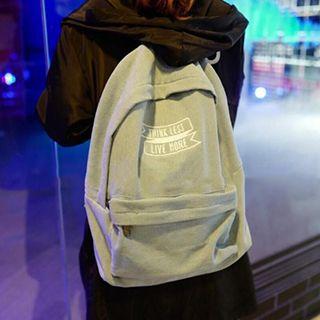 Embroidered Denim Backpack