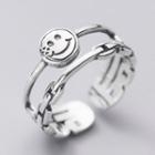 925 Sterling Silver Smile Open Ring S925 Silver - As Shown In Figure - One Size