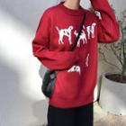 Dog Loose-fit Sweater Red - One Size