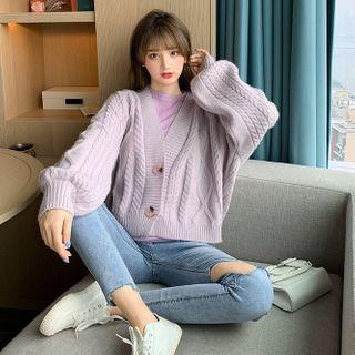 V-neck Loose-fit Cardigan - 4 Colors