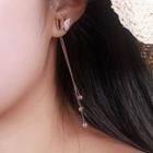 Stainless Steel Butterfly & Bead Fringed Earring 1 Pair - 486 - Earrings - One Size