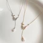 Butterfly Faux Pearl Necklace