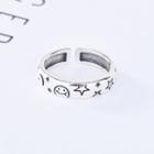 Embossed Open Ring 1 Pc - Silver - One Size