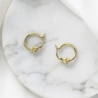 925 Sterling Silver Knot Hoop Earring As Shown In Figure - One Size