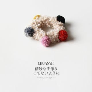 Pom Pom Shearling Hair Tie