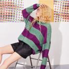 Round Neck Wide-stripe Sweater