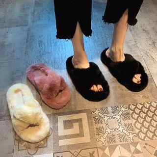 Plain Fluffy Slippers (various Designs)