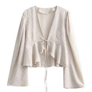 Wide-sleeve Open Front Jacket