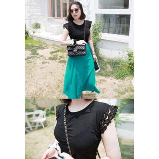 Lace Cap-sleeve Top